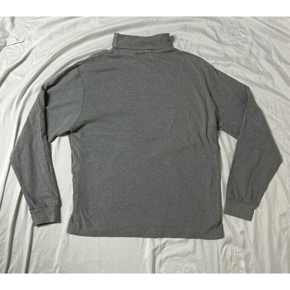Vintage Eddie Bauer Gray Turtleneck Shirt Mens Large Made in USA 100% Cotton